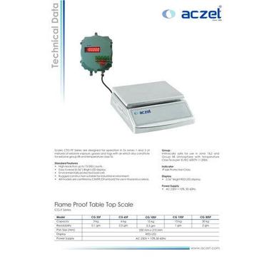 White Aczet Cg-15Sf Flameproof Table Top Scale