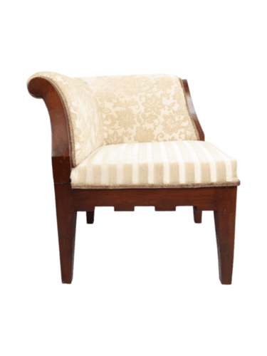 Adhunika Wooden Living Room Sofa Chair With Fabric Seat And Back (26x26x28)