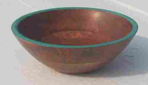 Wooden Bowl With Coloured Border