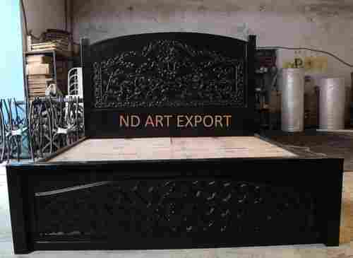 Solid Sheesham Wood Bed With Carving Work
