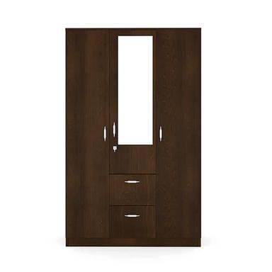 Mozart 3 Door Wardrobe With Mirror (Walnut) Design: Board