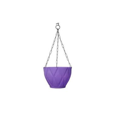 Purple Round Plastic Hanging Pot
