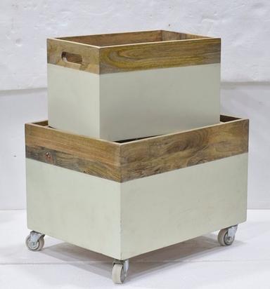 Wooden Caddy With Natural Finish