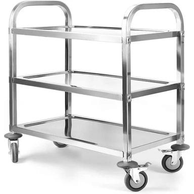 Silver Stainless Steel Trolley