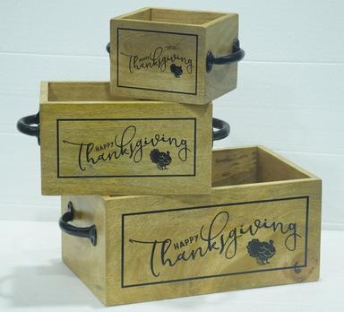 Set of 3 Caddy with natural finish