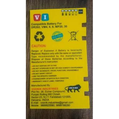 Yellow V I Battery Indicator Polycarbonate Sticker