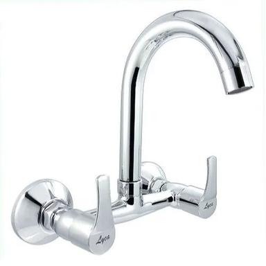 Silver Wall Mounted Kitchen Sink Mixer
