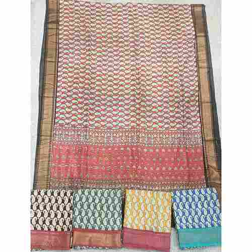 Designer Print Modal Silk Saree With Small Border