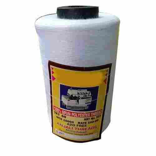White Plain Polyester Sewing Thread 10000mtrs cone