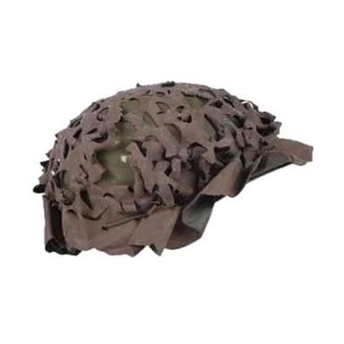 Brown Military Camouflage Net Helmet