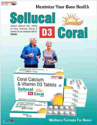 Tablet Calcium 225mg (750mg of Coral Calcium) + Vitamin D3 500iu