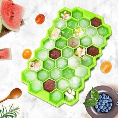 AARUX Silicone Freezer Ice Cube Tray | Ice Cube Mold Flexible Tray for Chocolate Cake Maker, Chilled Drinks, Reusable | Honeycomb 37 Cavity Ice Cube Tray Honeycomb 37 Cavity Ice Cube Tray (Multicolor)