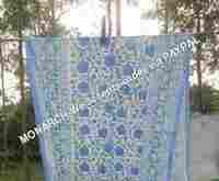 TULIP BLUE FLOWER BLOCK PRINT SARONG