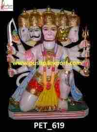 White Marble Hanuman God Statue