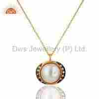 18K Gold Plated Sterling Silver Pearl Pendant