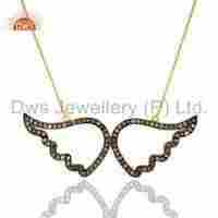 Pave Diamond Gold Pendant Necklace