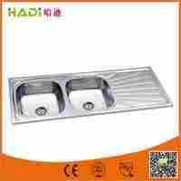 Two Compartment Kitchen Sink With Drain Board
