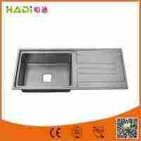 Single Bowl Stainless Steel Sink With Drain Board