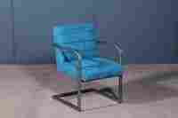 Industrial Style Blue and Metal Armchair