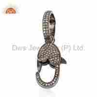 Silver Pave Diamond Clasp Jewelry Findings