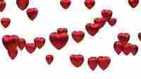Red Heart Shaped Latex Balloons