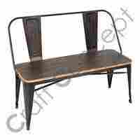 2 Seater Iron Wooden Bench