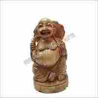 Wooden Happy Laughing Buddha statue