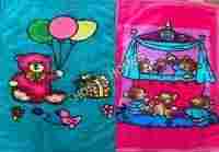 Super Soft Baby Mink Blanket Cartoon Print Combo Set Of 2(Sky Blue& Orange)