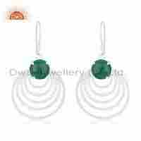 Wholesale Sterling Silver Green Onyx Gemstone Earrings Jewelry