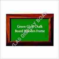 Green Glass Chalk Board Wooden Frame