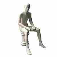 Squat Male Mannequin White Matt SMM05