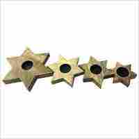Wooden Candle Stand Set Of 4