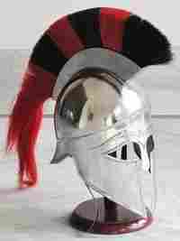 Spartan Corinthian Armour Helmet With Black & RED Plume
