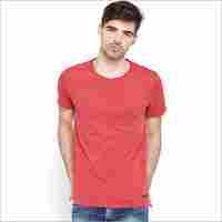 Mens Red Milange T-Shirt