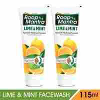 Roop Mantra Herbal Lime and Mint Face Wash for Men and Women, 115ml (Pack of 2)