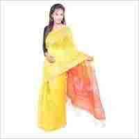 Yellow Red Handloom Saree