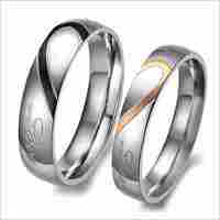 Heart 'Real Love' Stainless Steel Couple Rings