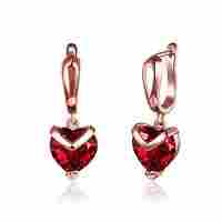 Red Heart A5 Grade Crystal 18K Rose Gold Plated Earrings