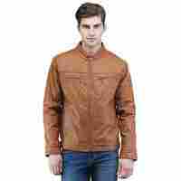 Mens Brown Faux Leather Jacket
