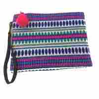 100% Cotton Indian Bags Zipper Pouch Style Clutch Pouch Bag