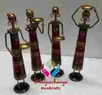 Iron Painted Worker Lady Set of 4