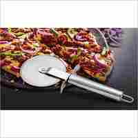 Stainless Steel Pizza Cutter With Oval Tube Handle and Mirror Finish (Small)