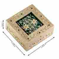Wooden Jewelry Box Hand Painted Golden Color
