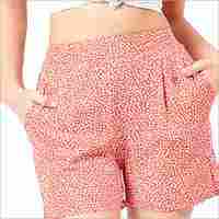 Ladies Rayon Printed Shorts