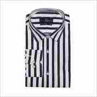 Blue And White Striped Cotton Semi Formal Shirts