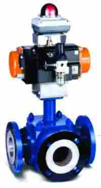 PFA And FEP Lined 3 Way Ball valve