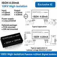 10KVAC High Isolation Two Wire Loop Powered 4-20mA Signal Isolators
