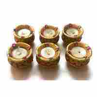 Matka Diya 6 Pcs Set Golden