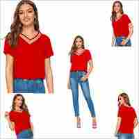 Red Color Tipsy 363 Cotton Round Neck Half Sleeve T-shirt