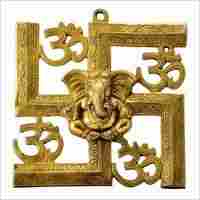 Brass Wall Hanging Om Swastika Ganesha